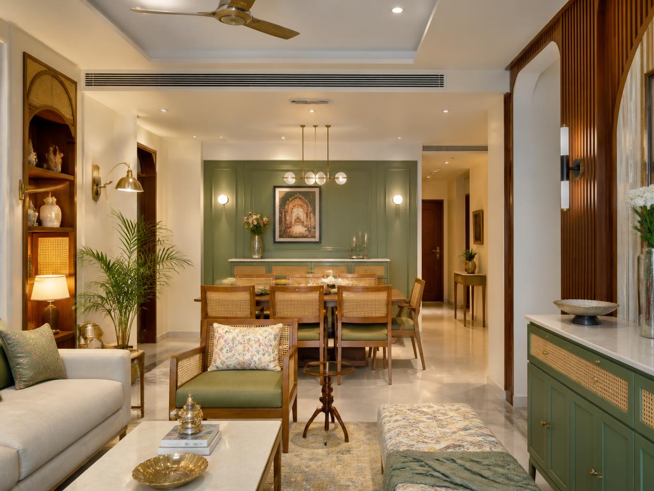 Contemporary Indian living and dining room by Pro.Furnish
